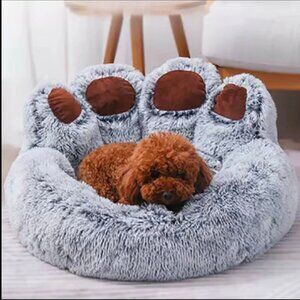 Cozy Gray and Brown Dog Bed Size S